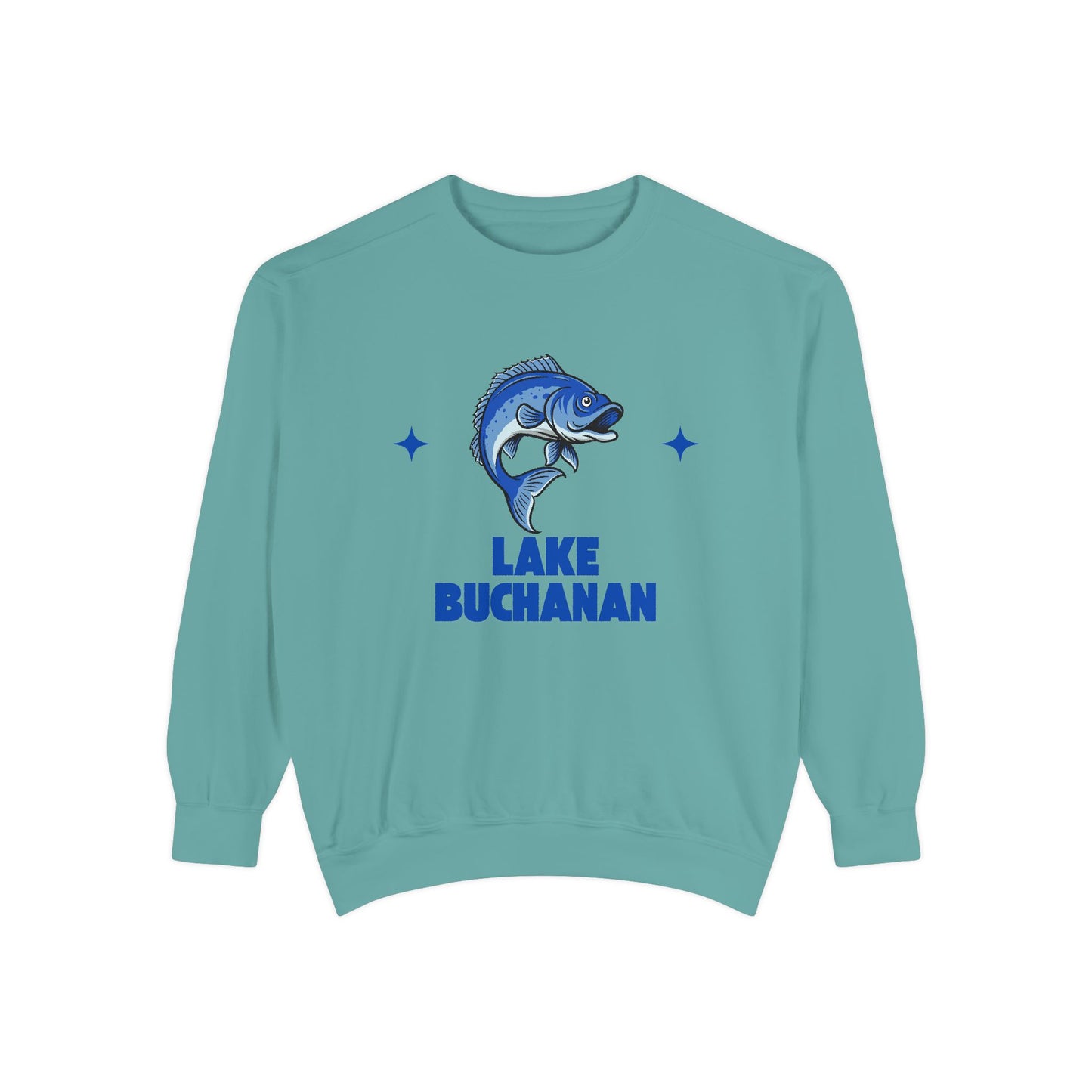Lake Buchanan Fish Design Unisex Sweatshirt | Cozy Fishing Apparel, Casual Wear, Gift for Anglers, Lake Day Outfit, Nature Lovers Sweatshirt