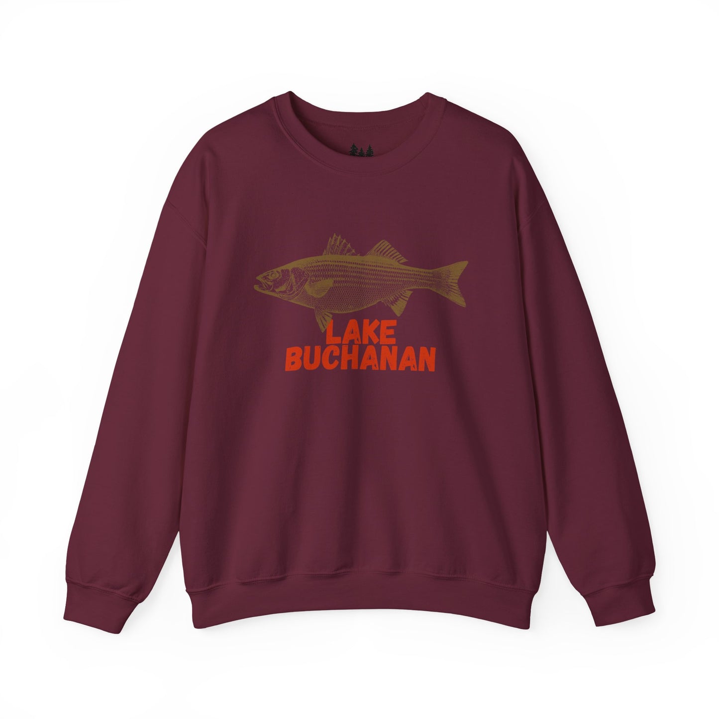 Lake Buchanan Fishing Sweatshirt, Unisex Crewneck, Casual Wear, Gift for Fishermen, Outdoor Apparel, Lake House Cozy