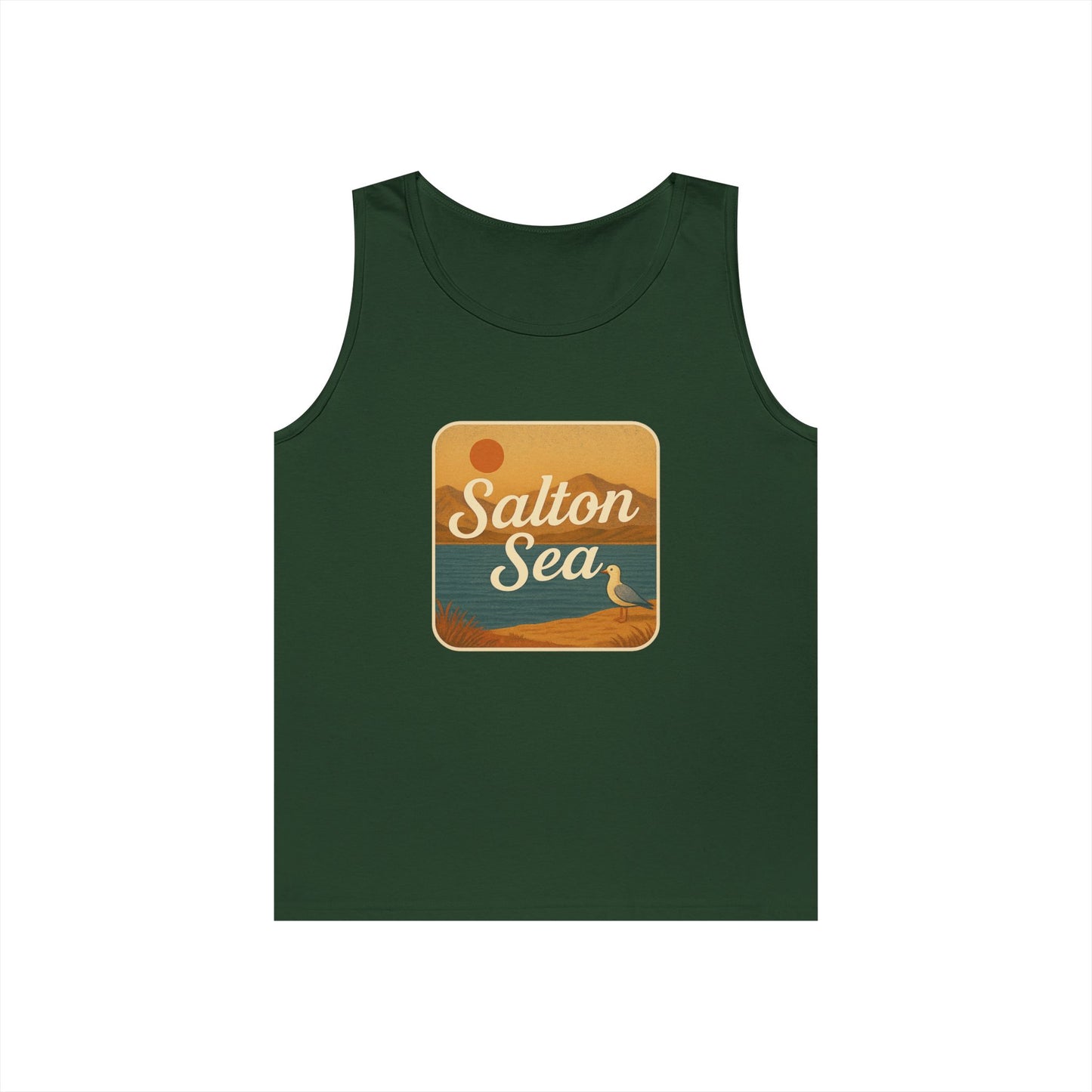 Salton Sea Vintage Unisex Heavy Cotton Tank Top, Summer Shirt, Lake Apparel, Outdoor Activity, Gift for Nature Lovers