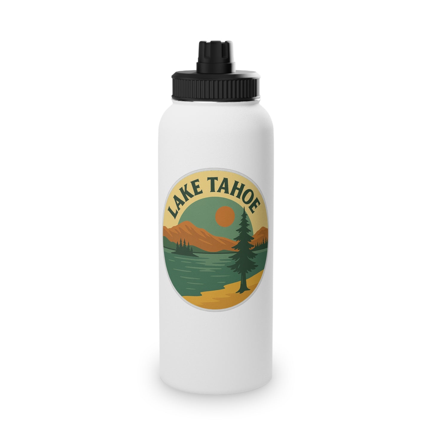 Lake Tahoe Stainless Steel Water Bottle, Sports Lid