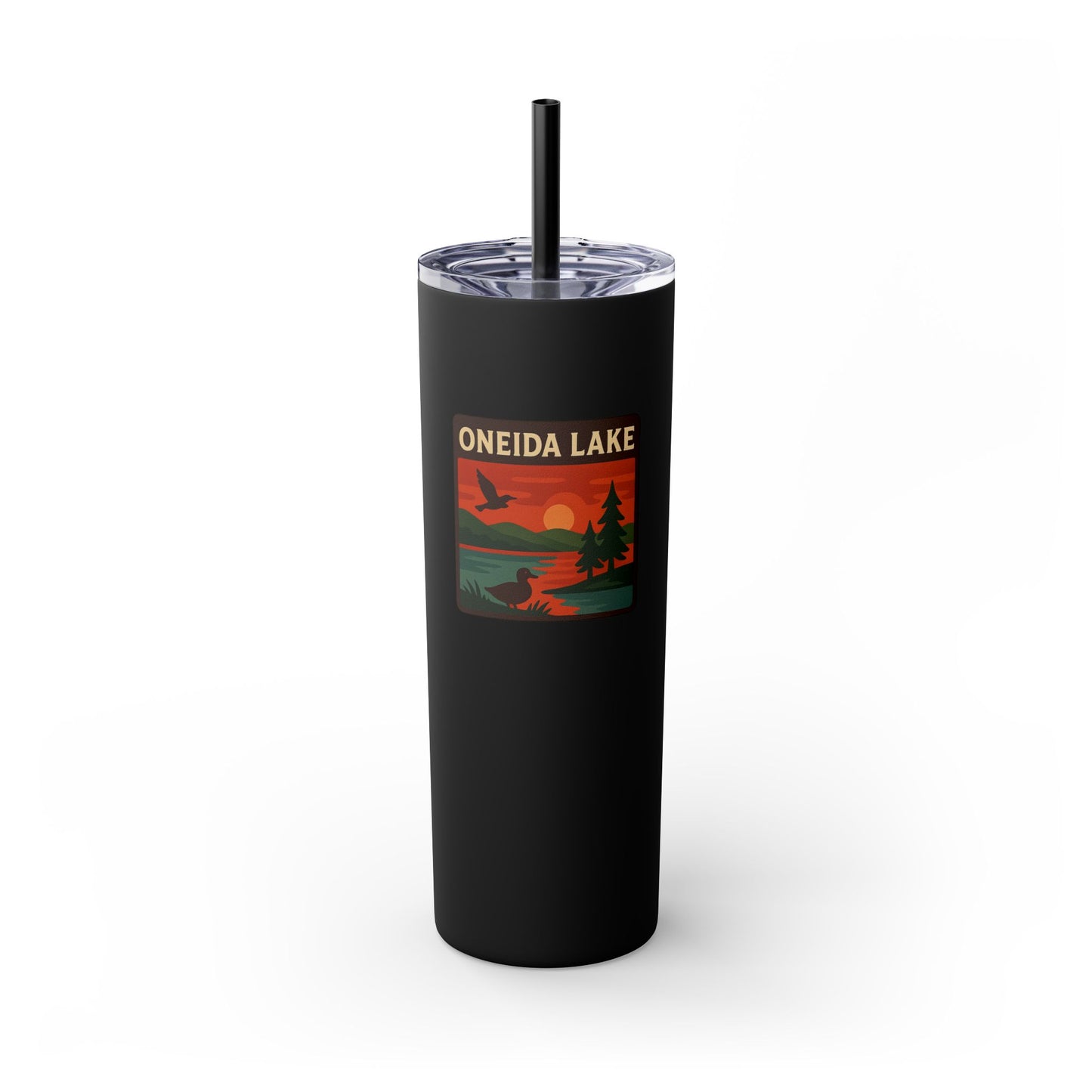 Oneida Lake Skinny Tumbler - 20oz Travel Mug, Eco-Friendly Drinkware for Adventurers, Ideal for Camping, Picnics, and Daily Hydration