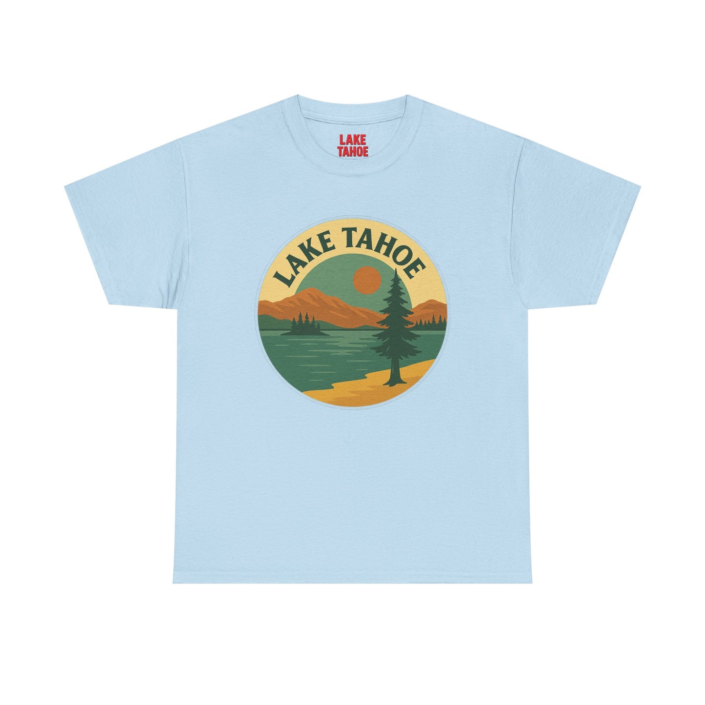 Lake Tahoe Graphic Tee | Unisex Heavy Cotton T-Shirt, Nature Lover Gift, Lake Adventure Shirt, Outdoor Apparel, Vintage Lake Design