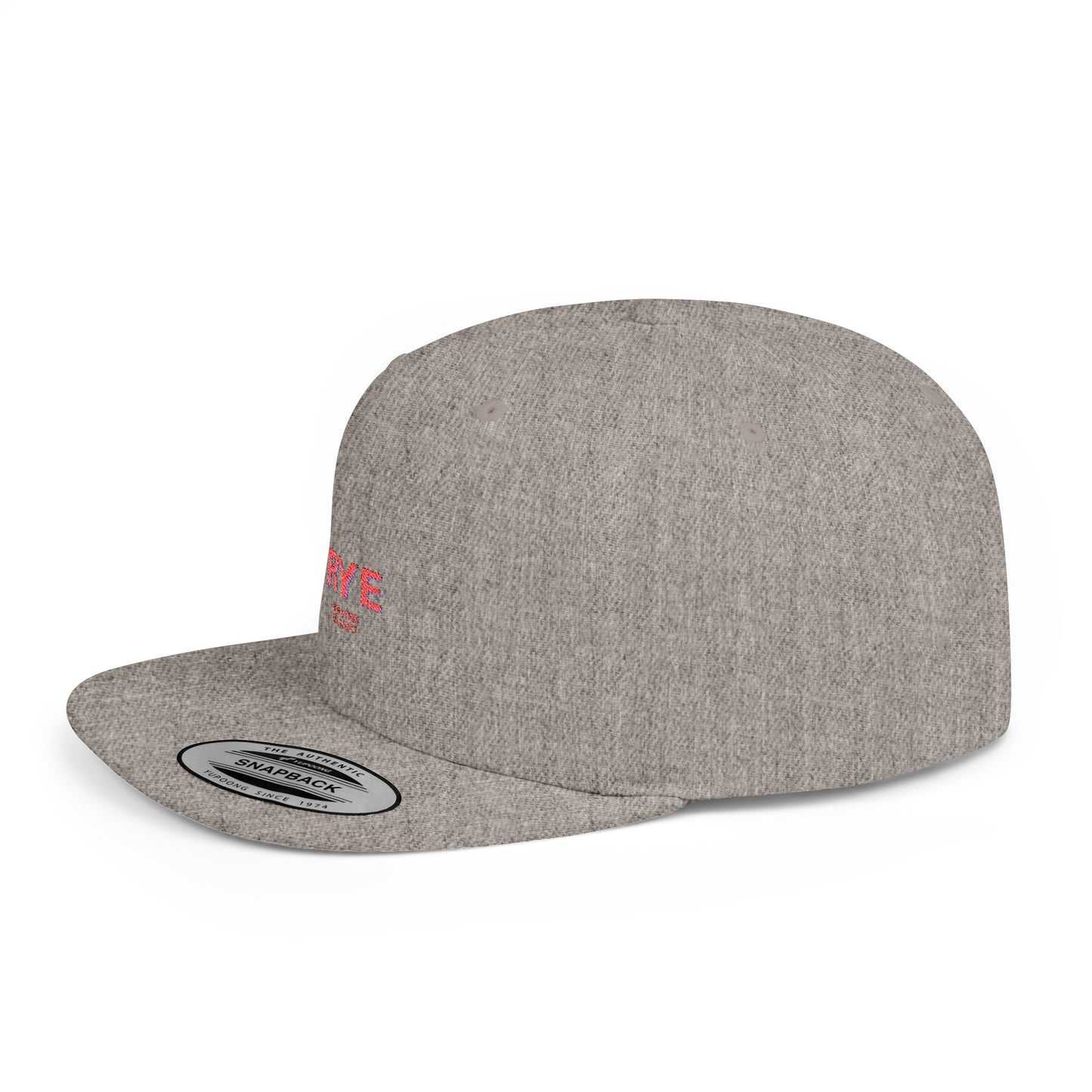Rye Stylish Flat Bill Snapback Hat with Design, Perfect for Casual Outings, Streetwear, Gifts, Festivals, Everyday Wear