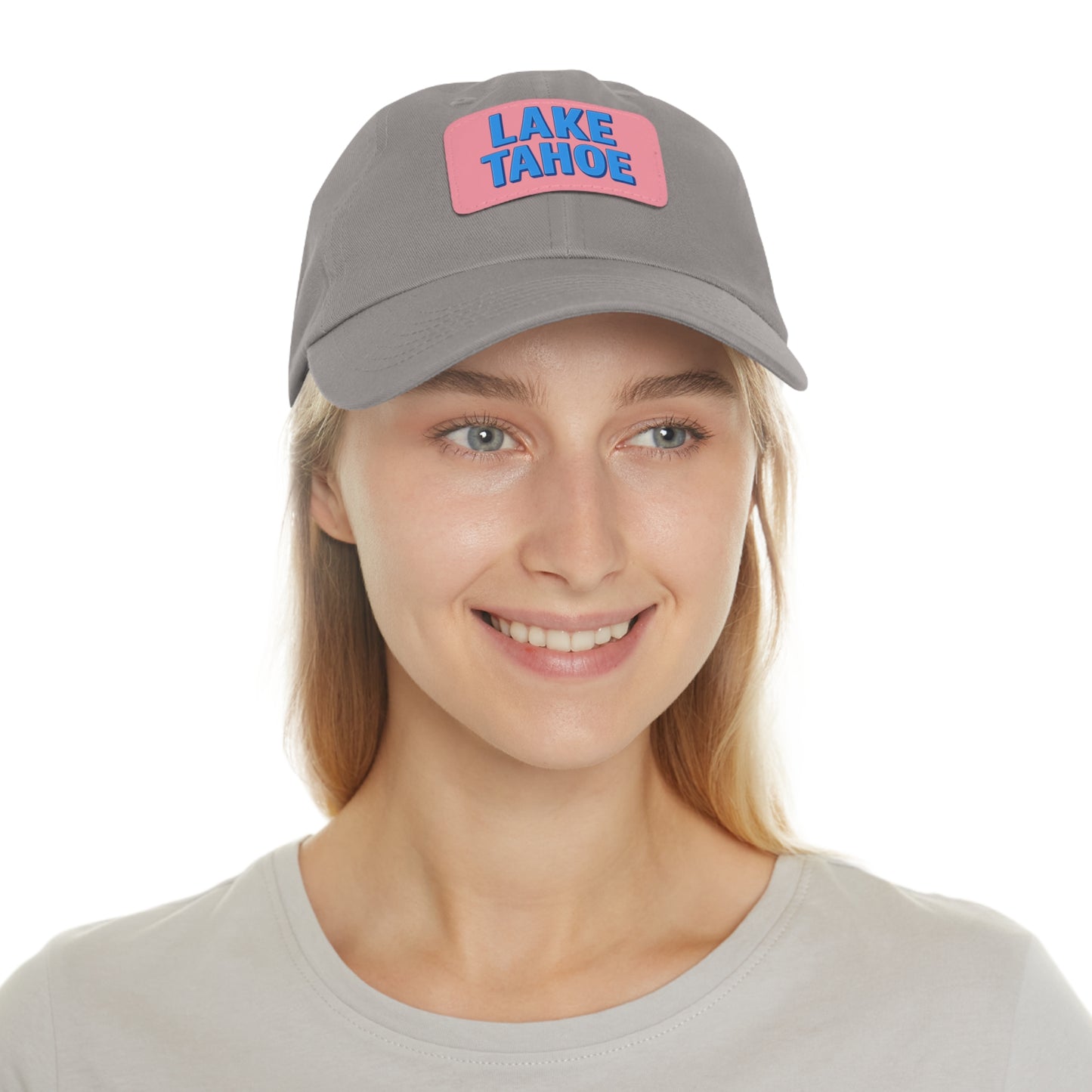 Lake Tahoe Dad Hat with Leather Patch (Rectangle)