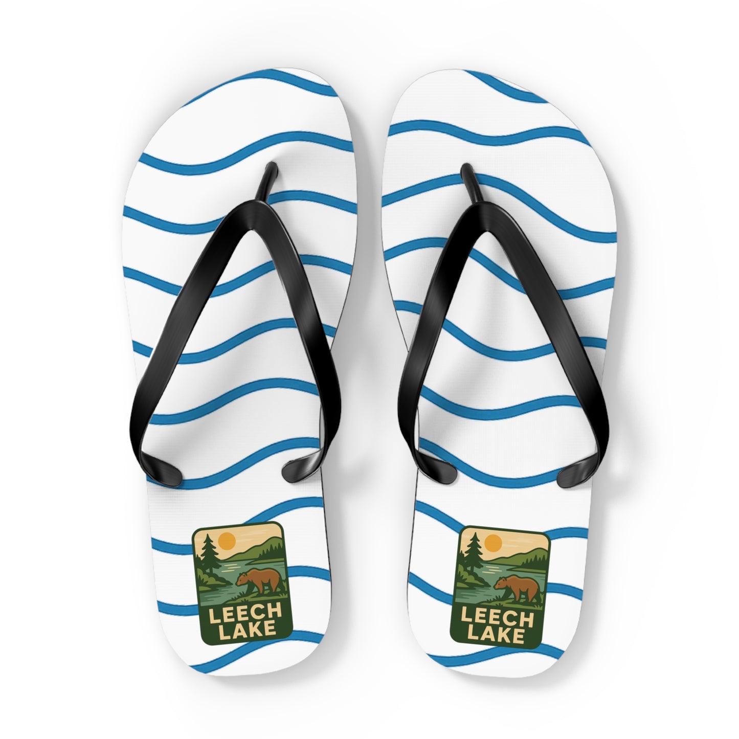 Leech Lake Beachy Vibes Flip Flops - Summer Sandals, Poolside Footwear, Vacation Essentials, Casual Summer Shoes, Beach Accessories