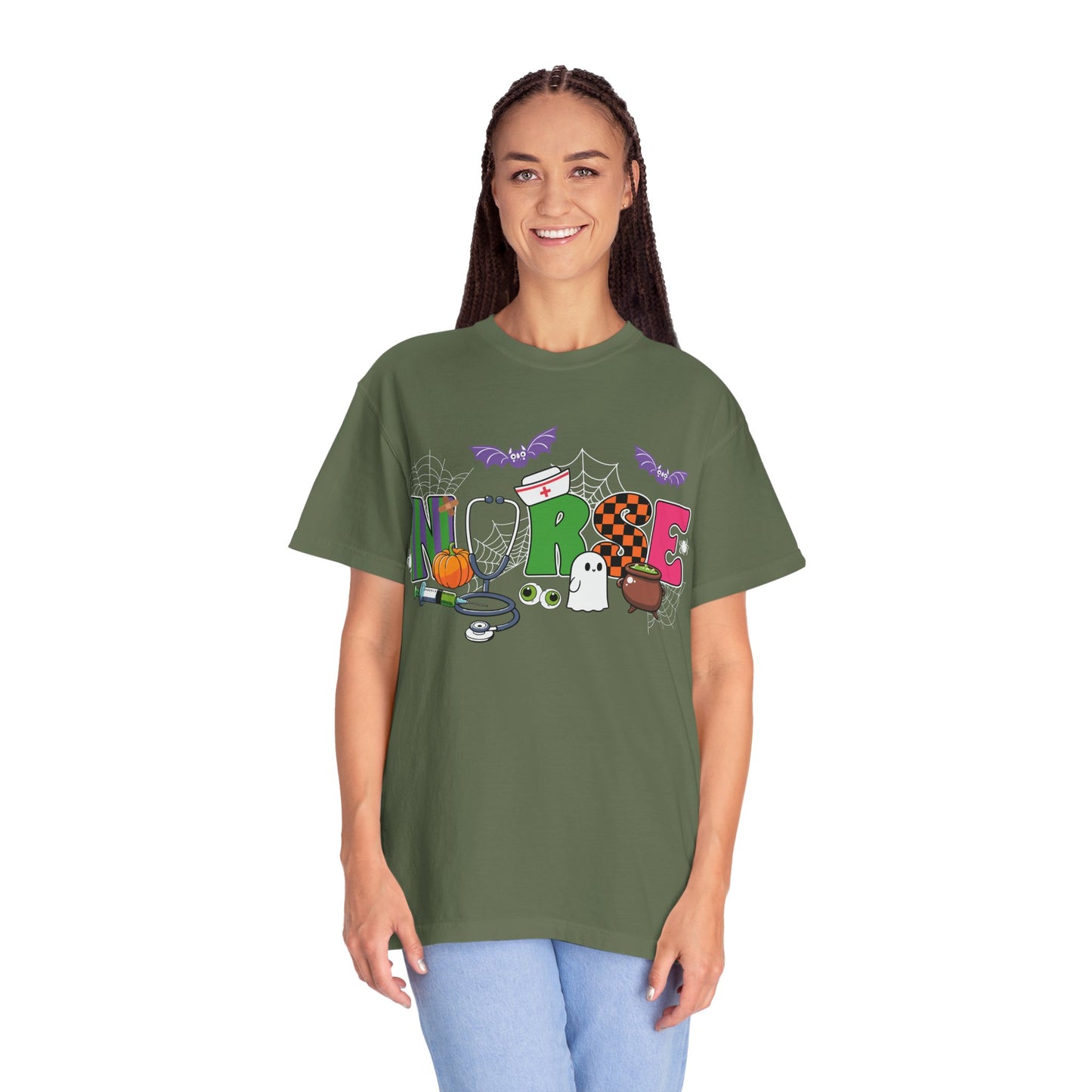 Halloween Nurse T-Shirt, Cute Nurse Shirt, Unisex Halloween Tee, Gift for Nurses, Spooky Nursing Apparel, Funny Healthcare Shirt