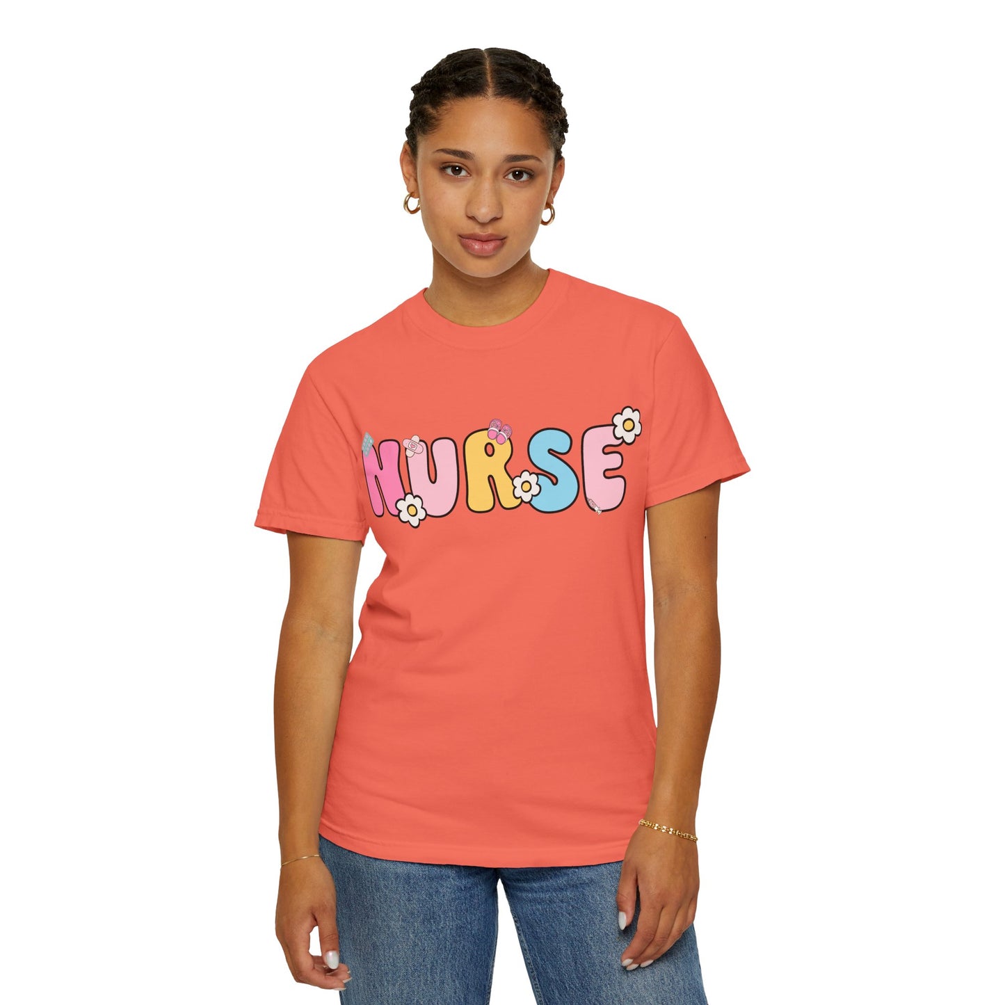 Playful Nurse T-Shirt - Fun Gift for Healthcare Workers, Floral Design, Birthday Present, Nurse Appreciation Week, Casual Wear
