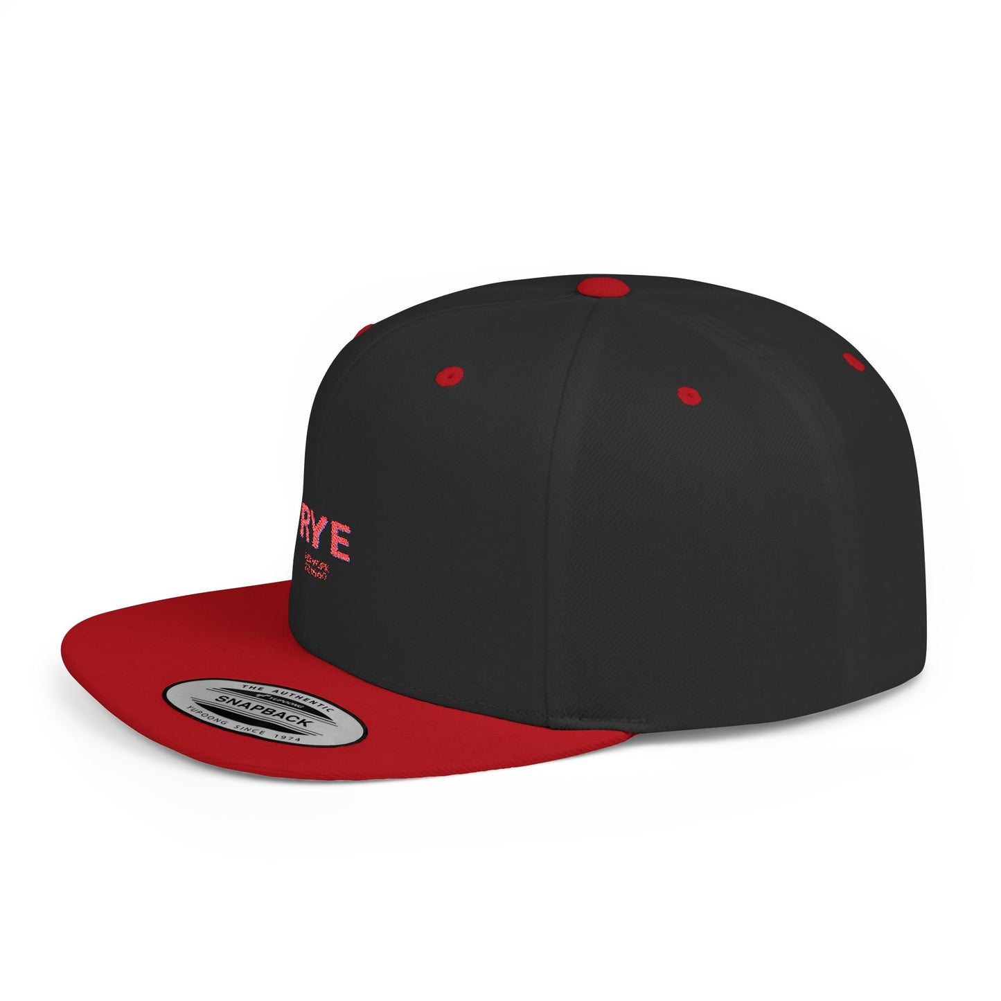 Rye Stylish Flat Bill Snapback Hat with Design, Perfect for Casual Outings, Streetwear, Gifts, Festivals, Everyday Wear