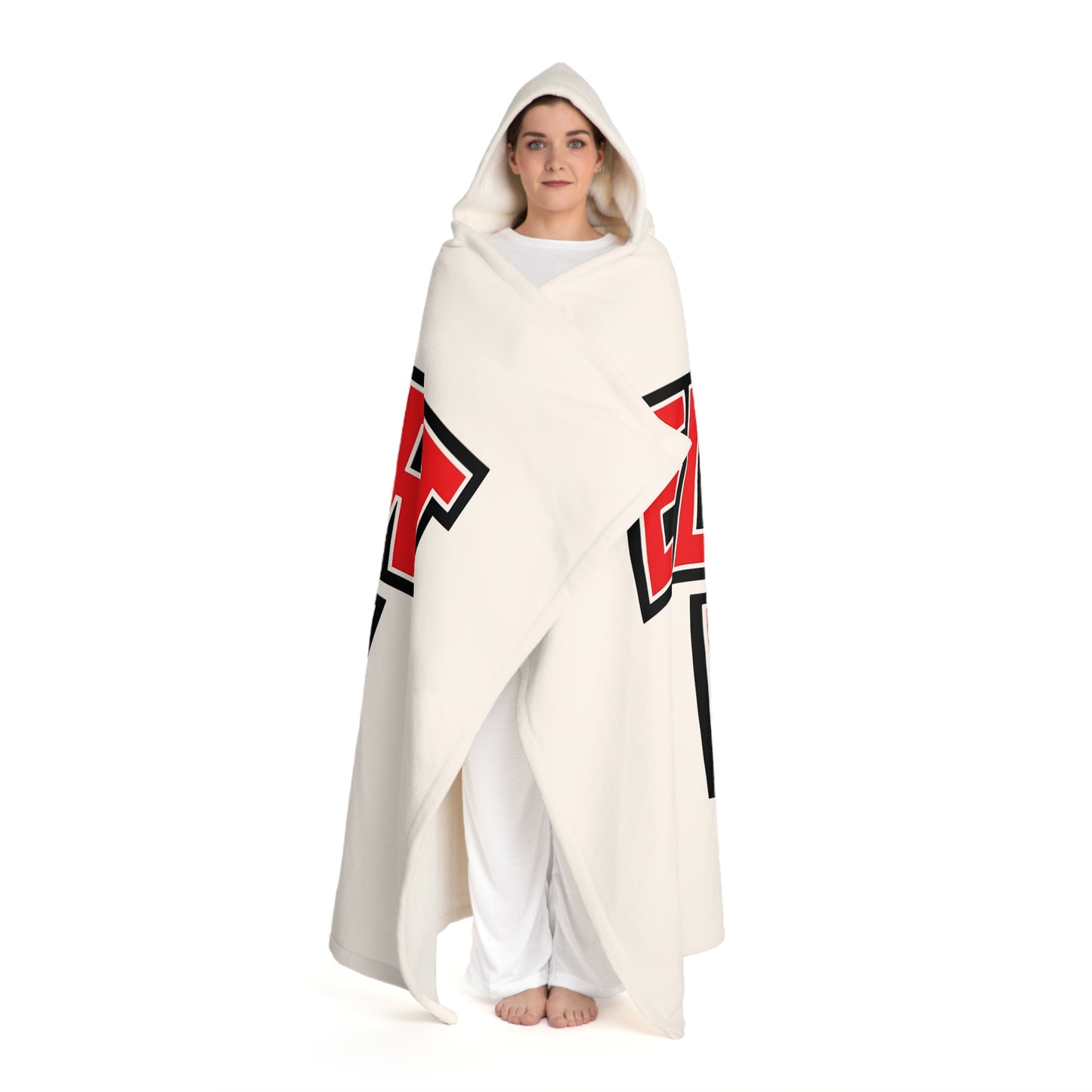 Elkhart Lake Cozy Hooded Sherpa Fleece Blanket - Perfect for Chilly Evenings, Movie Nights, Cozy Home Décor, Gifts for Her, Winter Snuggles