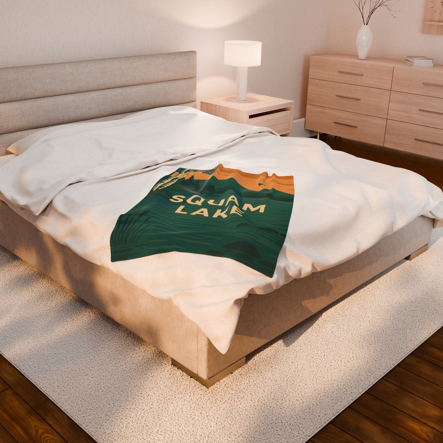 Squam Lake Velveteen Plush Blanket