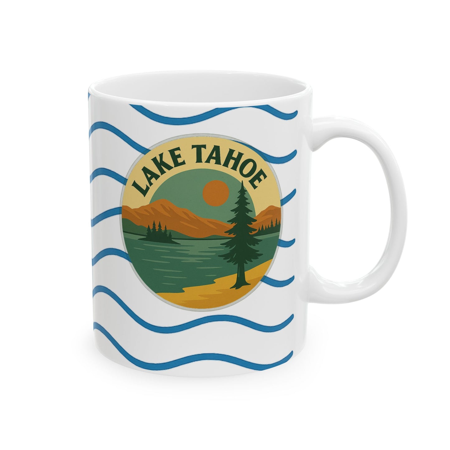 Lake Tahoe Serene Sunrise Ceramic Mug - Perfect for Coffee Lovers, Gift for Nature Enthusiasts, Beach Lover's Delight, Ocean Vibes, Relaxation