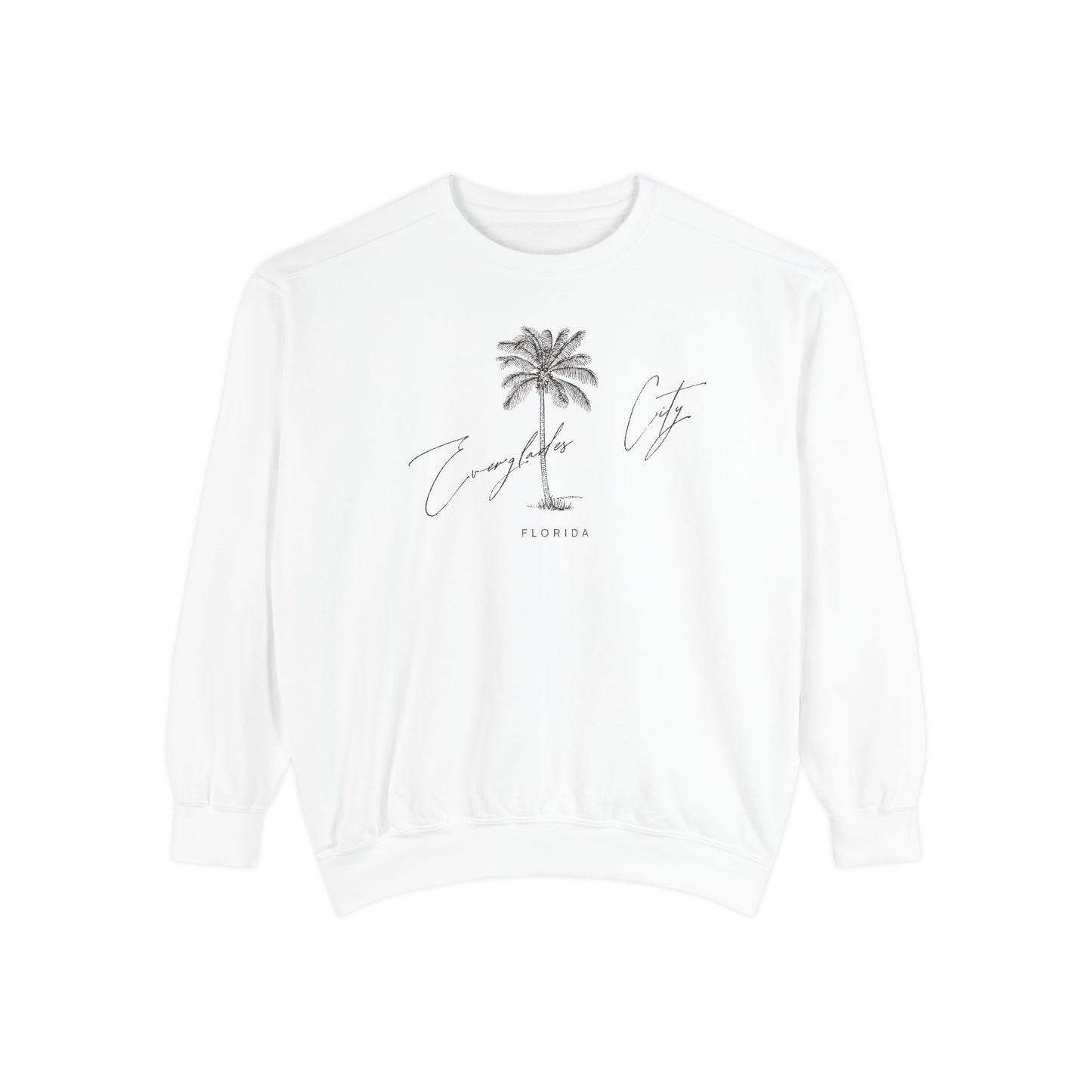Everglades City Chill Vibes Sweatshirt - Unisex Garment-Dyed Style, Perfect for Lounging