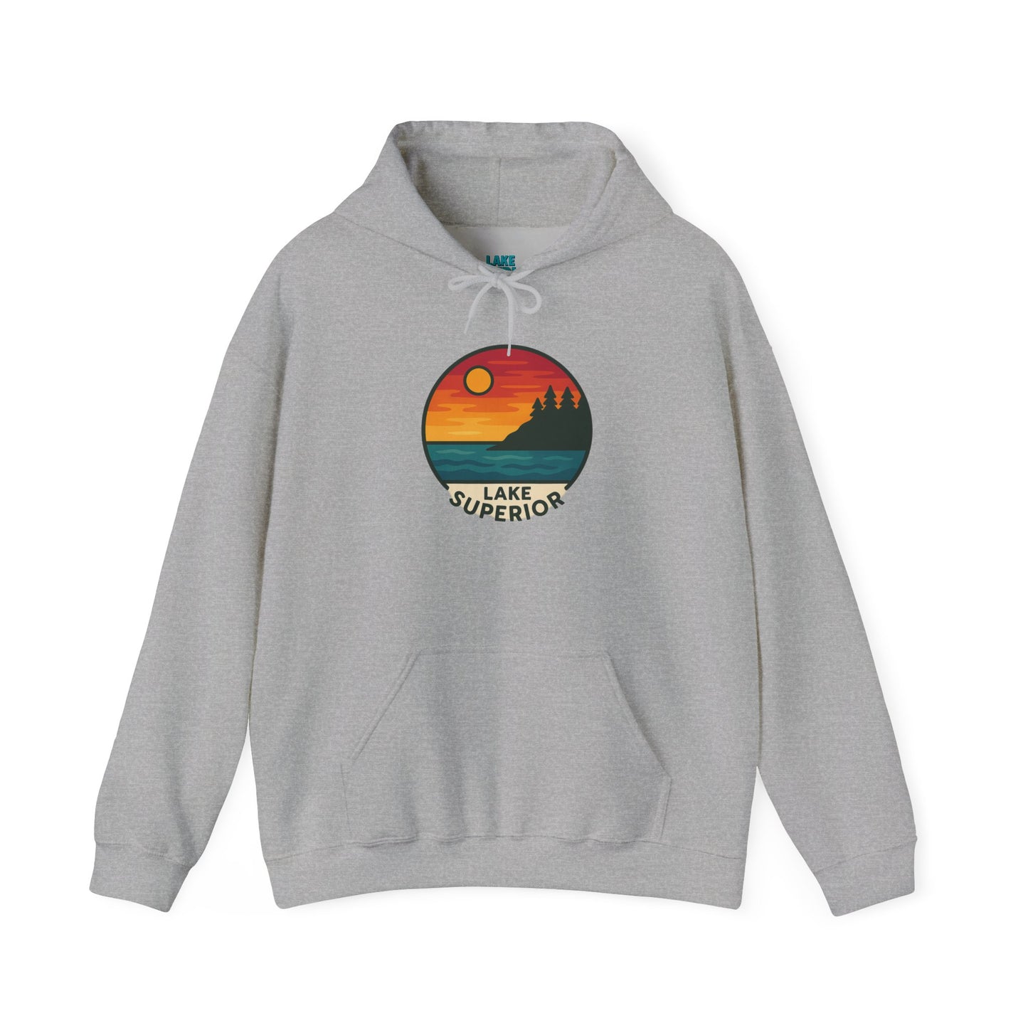 Lake Superior Hoodie, Cozy Casual Wear, Unisex Sweatshirt, Lake Lover Gift, Outdoor Adventure Apparel, Summer Retreat Fashion