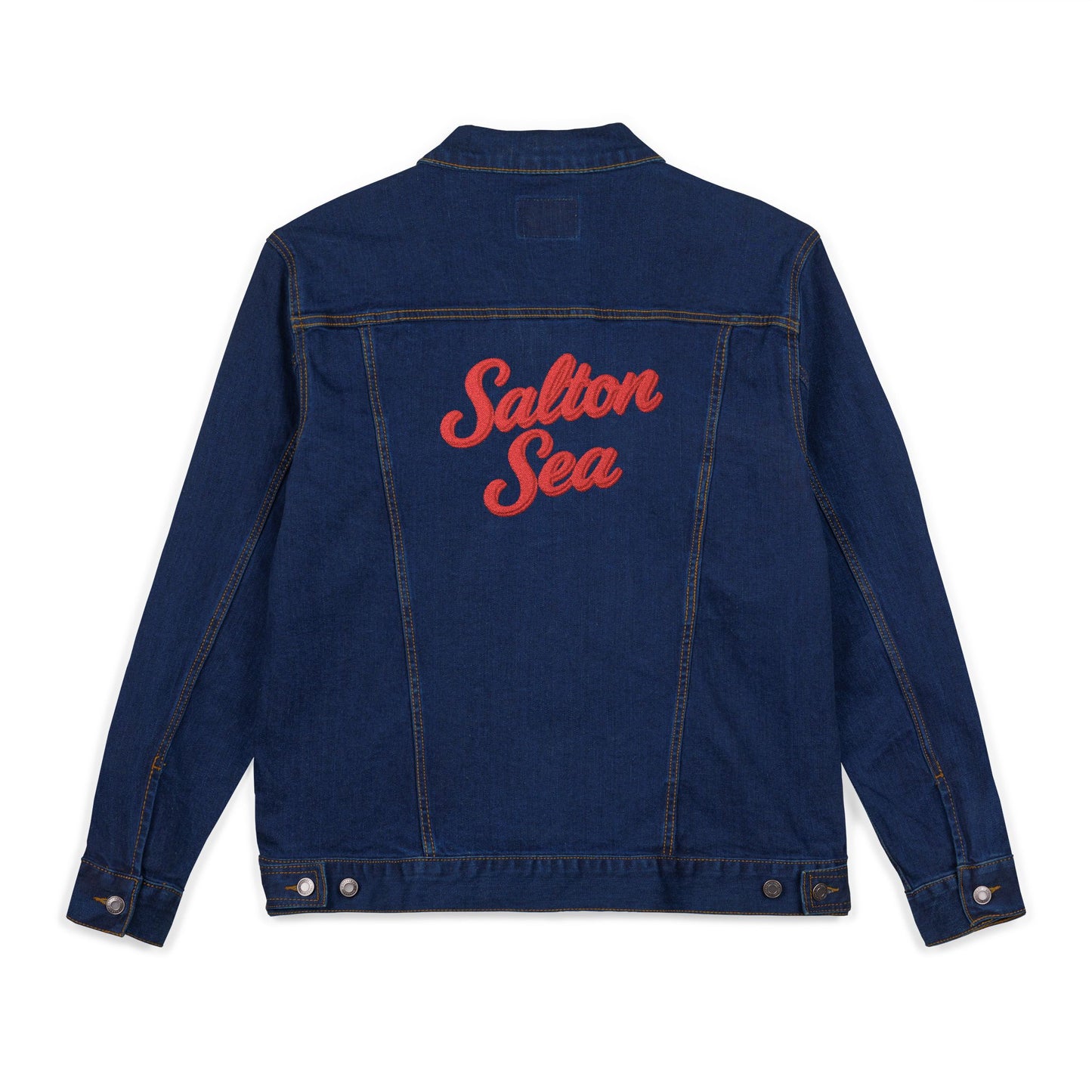 Salton Sea Unisex Embroidered Denim Jacket - Trendy Fall Fashion, Casual Layering, Everyday Wear, Stylish Gift, Unique Statement Piece