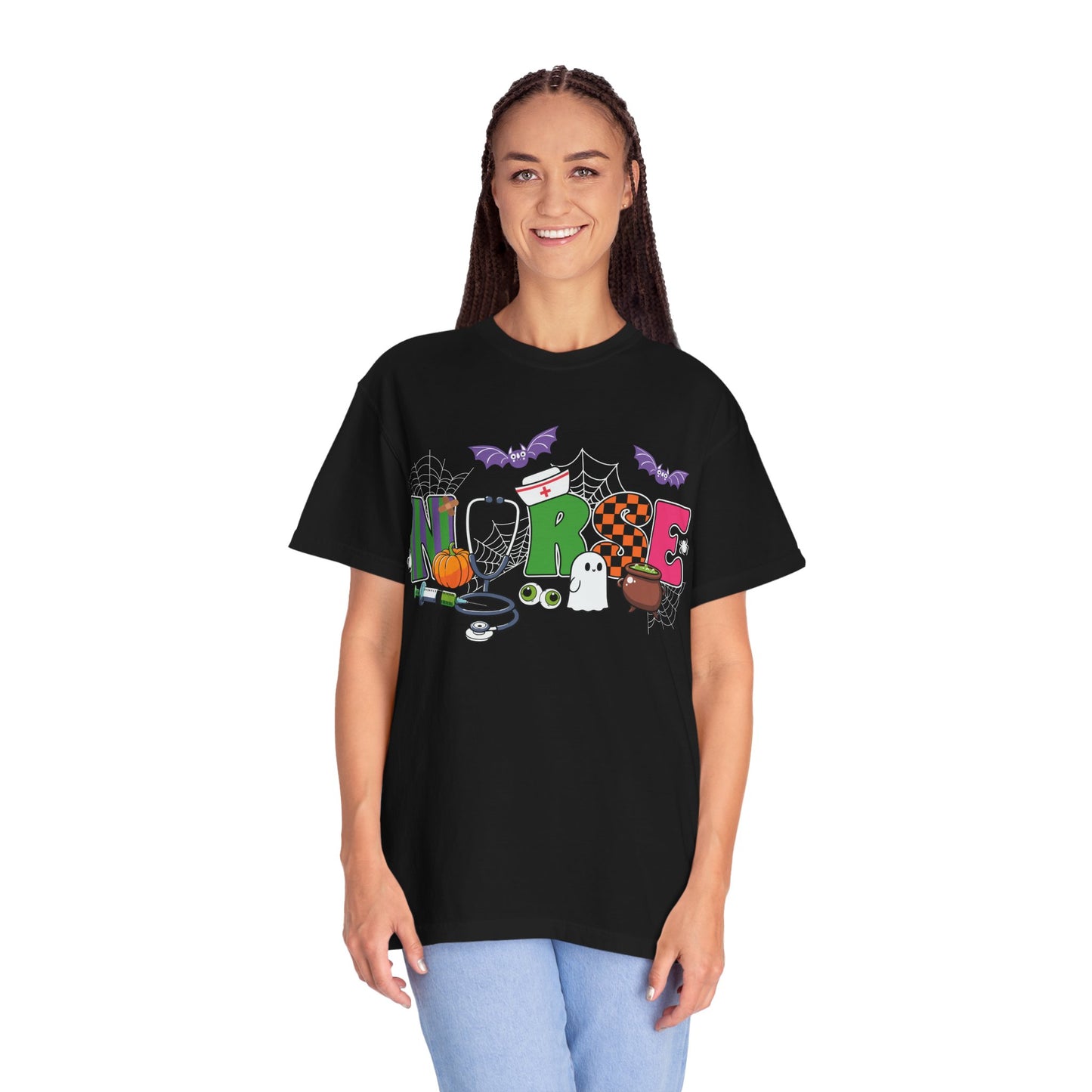 Halloween Nurse T-Shirt, Cute Nurse Shirt, Unisex Halloween Tee, Gift for Nurses, Spooky Nursing Apparel, Funny Healthcare Shirt