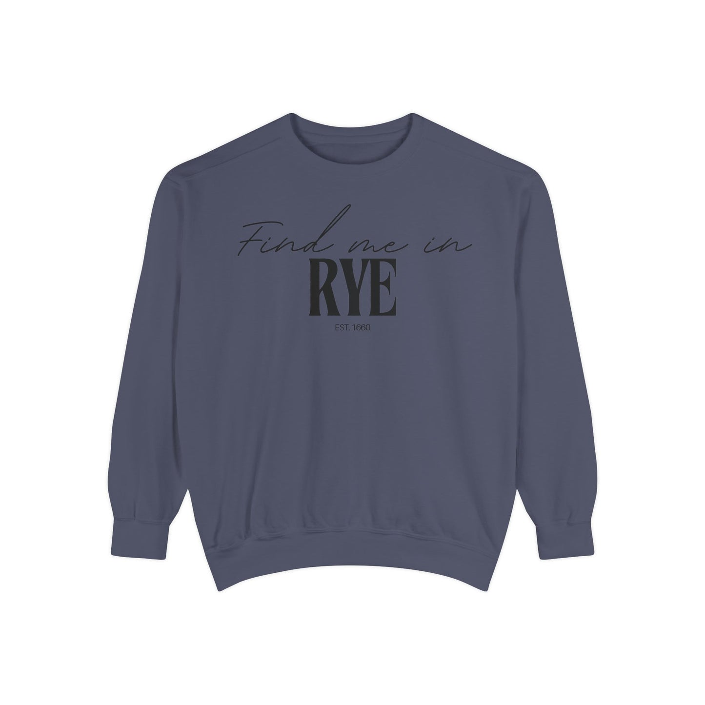 Rye Cozy Sweatshirt, Unisex Garment-Dyed Crew, Casual Wear, Gift for Friends, Fall Fashion, Lounge Style