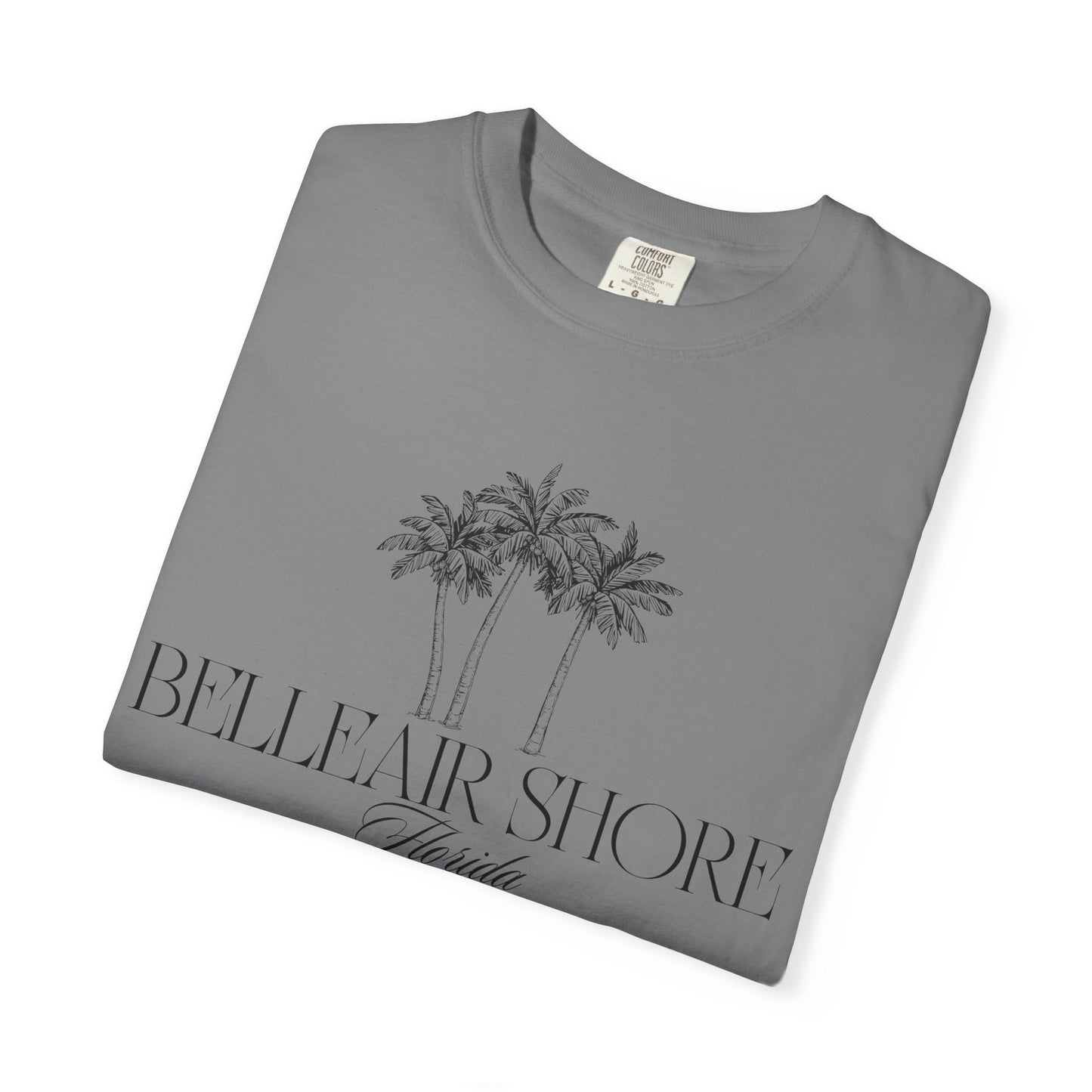 Belleair Shores Palm Tee - Unisex Garment-Dyed T-shirt, Summer Vibes Shirt, Beachwear, Casual Outfit, Gift for Beach Lovers, Vacation Essentials