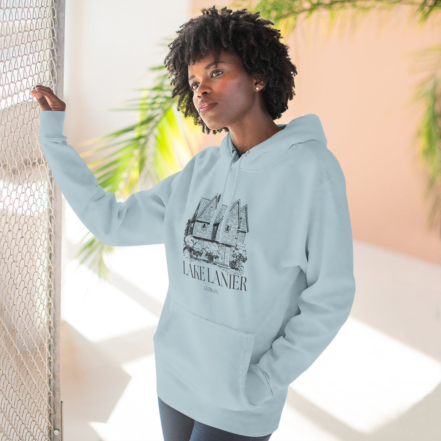 Cozy Lake Lanier Fleece Hoodie - Perfect for Relaxing, Outdoor Adventures, Gifts for Nature Lovers, Fall and Winter Apparel