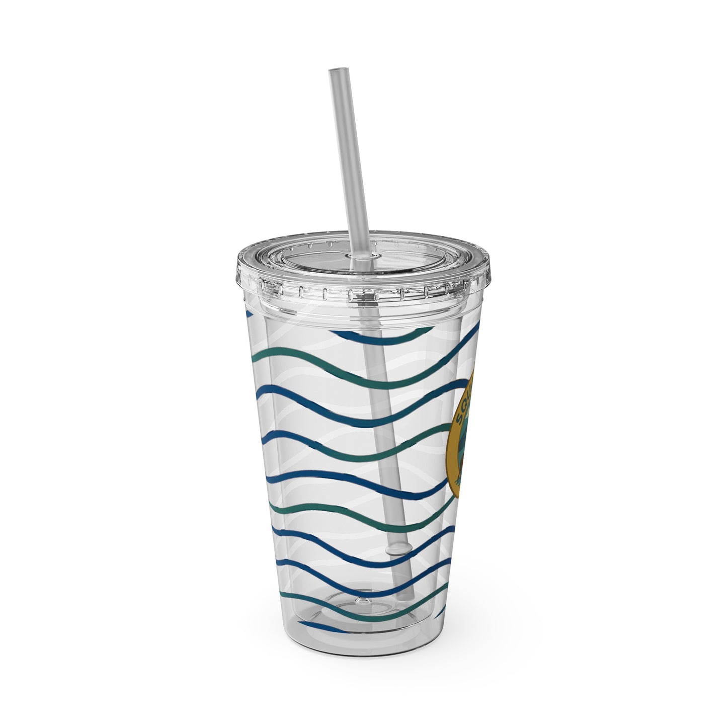 Sunsplash Tumbler, 16oz Clear Drink Cup for Outdoor Adventures, Customizable Travel Mug, Perfect for Summer Fun, Eco-Friendly Beverage [...]
