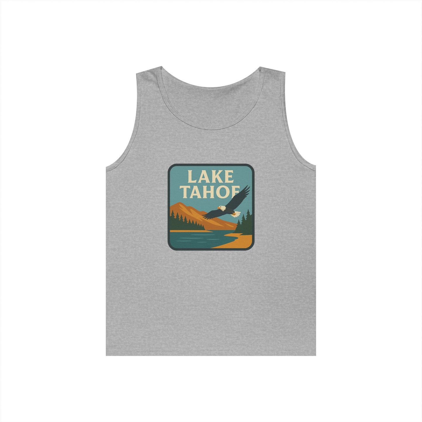 Lake Tahoe Vintage Unisex Heavy Cotton Tank Top, Summer Shirt, Lake Apparel, Outdoor Activity, Gift for Nature Lovers