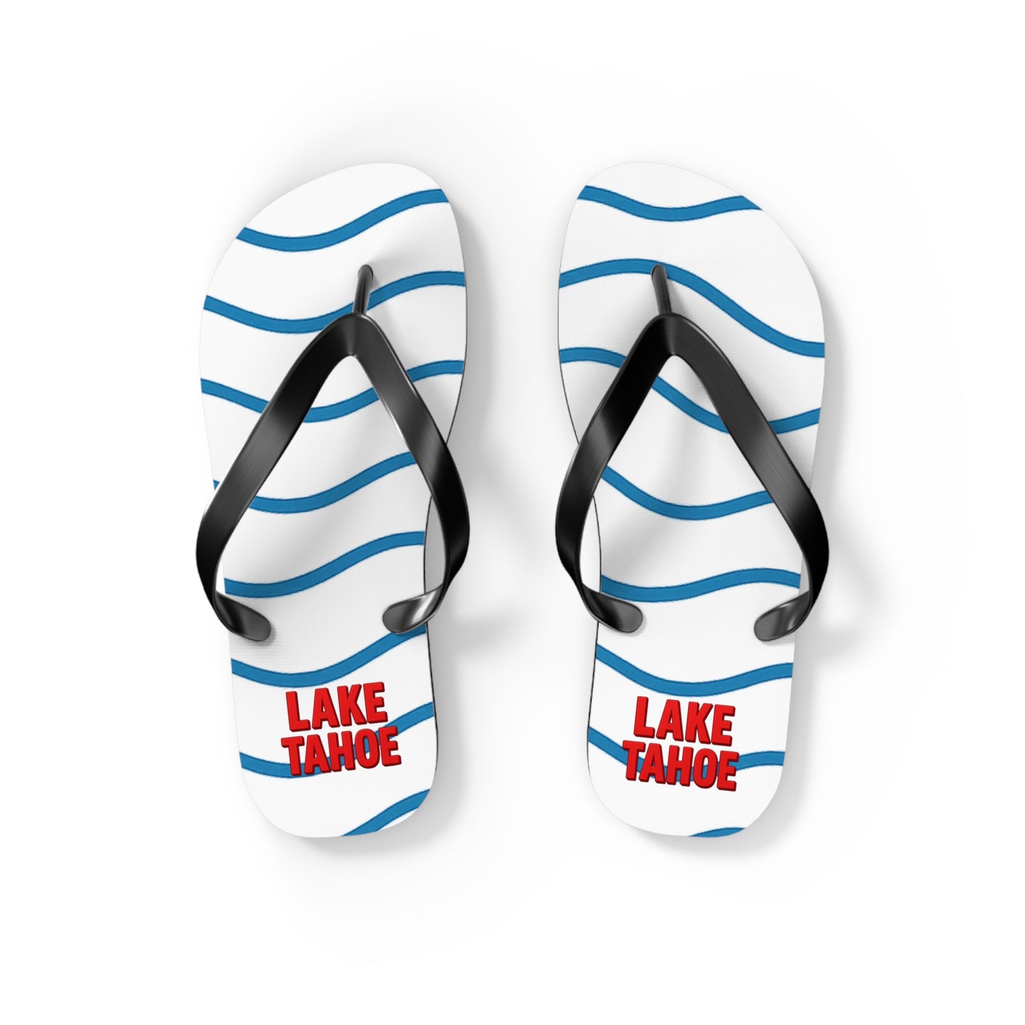 Lake Tahoe Beachy Vibes Flip Flops - Summer Sandals, Poolside Footwear, Vacation Essentials, Casual Summer Shoes, Beach Accessories