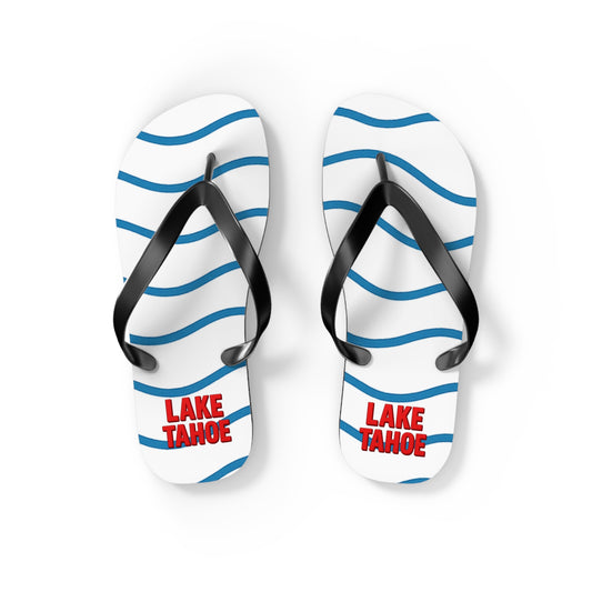 Lake Tahoe Beachy Vibes Flip Flops - Summer Sandals, Poolside Footwear, Vacation Essentials, Casual Summer Shoes, Beach Accessories
