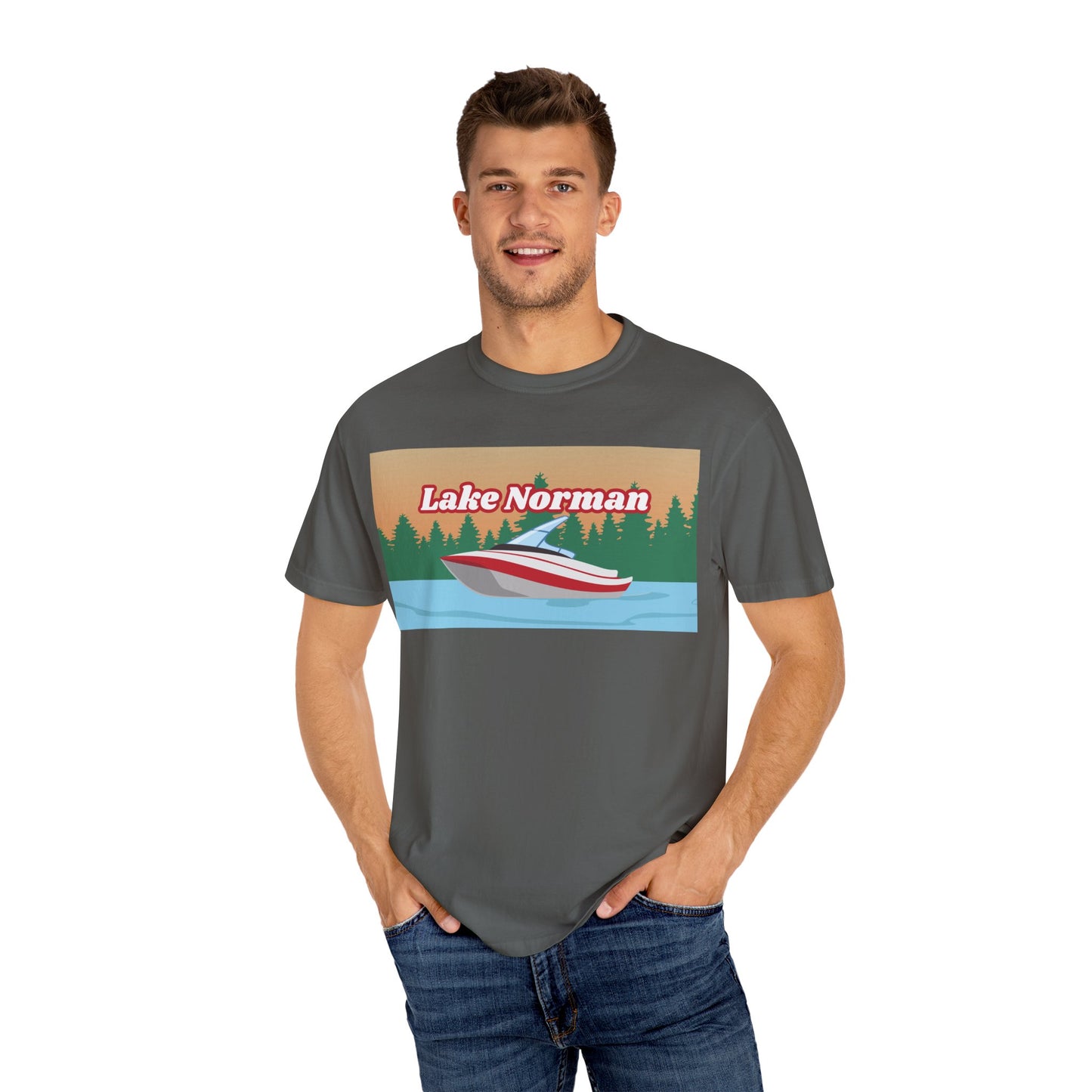 Lake Norman Relaxed Unisex T-Shirt, Summer Vibes Tee, Outdoor Adventure Shirt, Lake Life Apparel, Gift for Nature Lovers, Vacation Wear