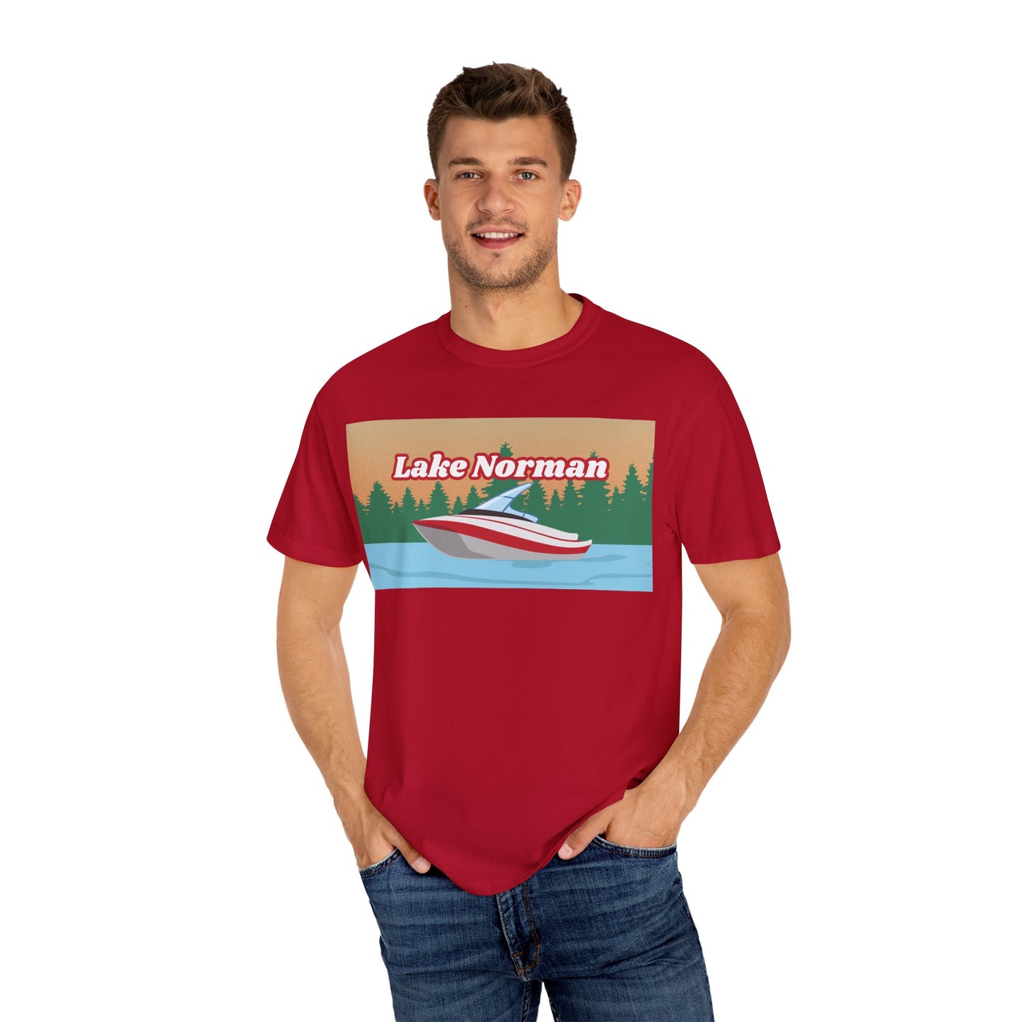 Lake Norman Relaxed Unisex T-Shirt, Summer Vibes Tee, Outdoor Adventure Shirt, Lake Life Apparel, Gift for Nature Lovers, Vacation Wear