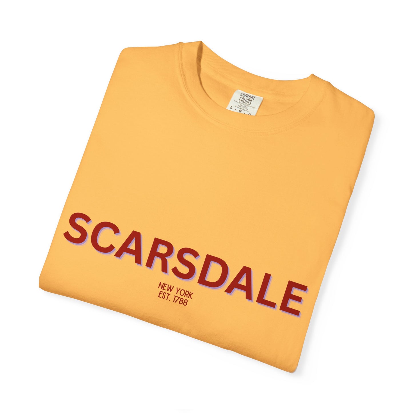 Scarsdale Garment-Dyed Unisex T-Shirt, Casual Tee, Vintage Style Shirt, Everyday Wear, Birthday Gift, Unique Apparel