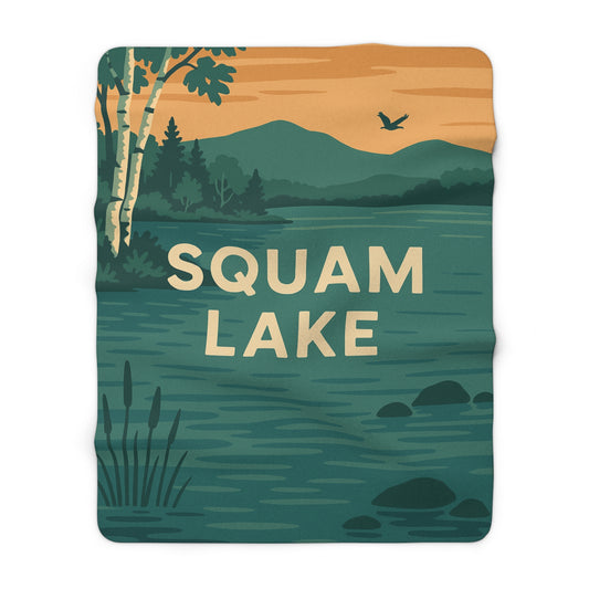 Squam Lake Sherpa Fleece Blanket