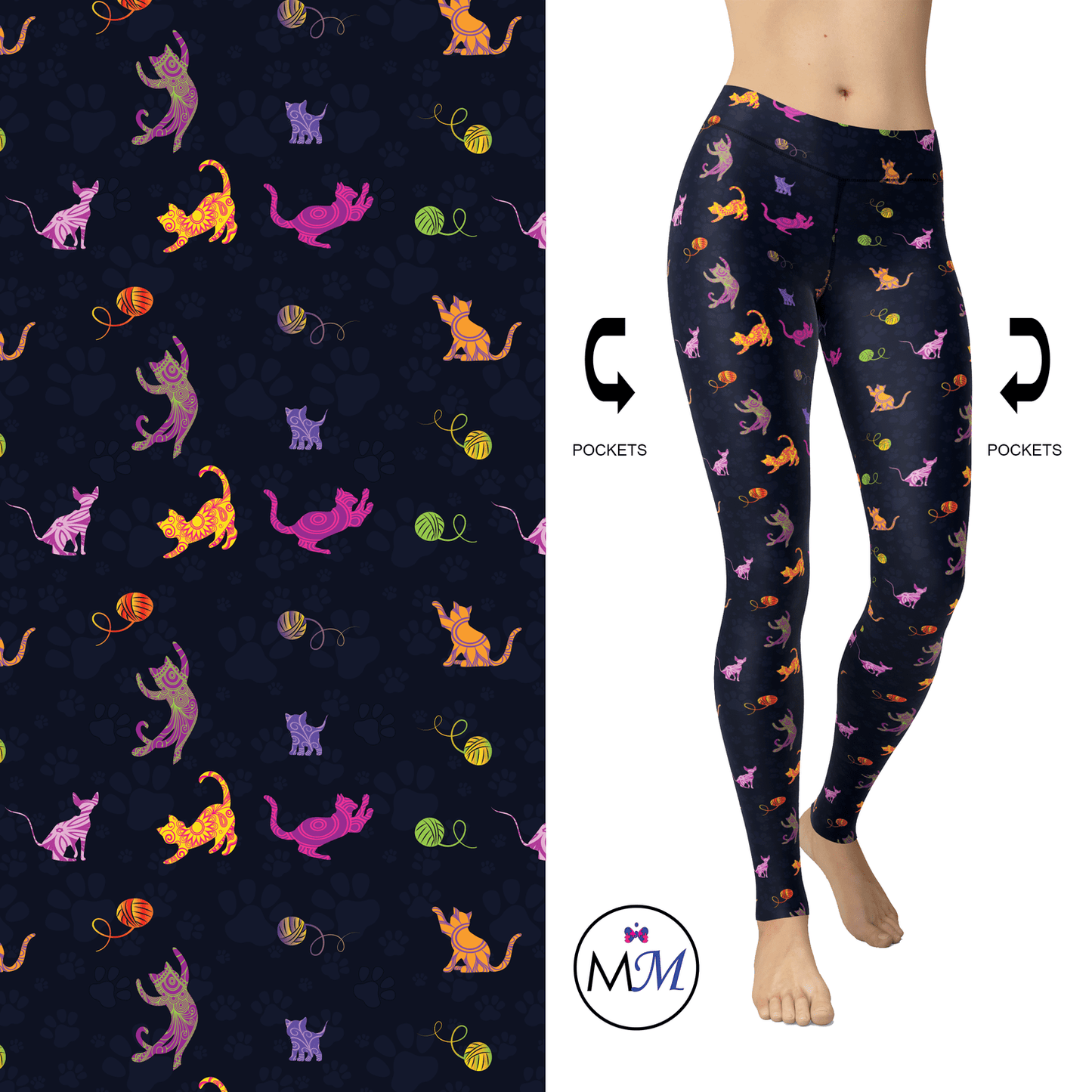 Paisley Kitty  Full Length Leggings