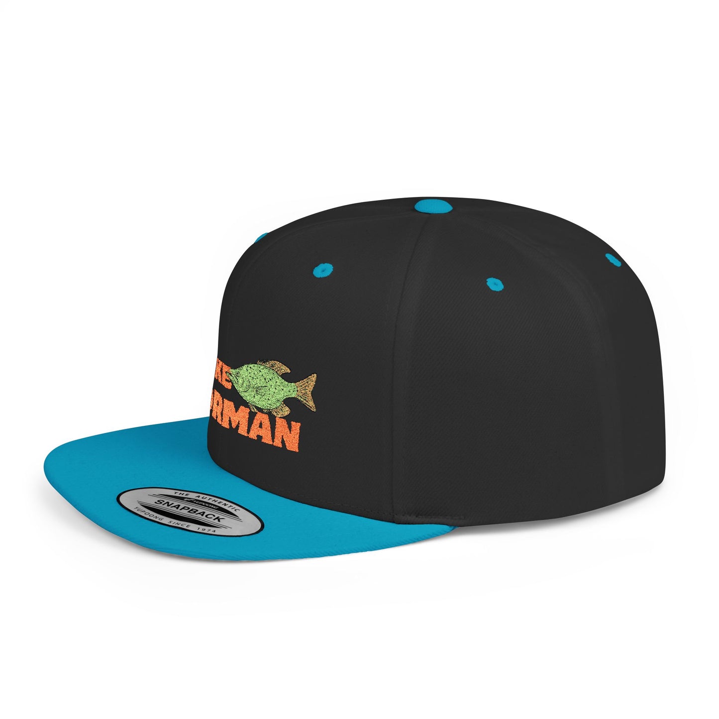 Lake Norman Fish Flat Bill Snapback Hat, Fishing Cap, Outdoor Gear, Lake House Gift, Summer Accessories, Stylish Headwear