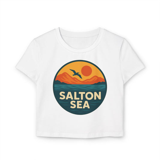 Salton Sea Women's Baby Tee - Vintage Style, Lake Lover Shirt, Summer Outfit, Nature Lover Gift, Travel-Inspired Top