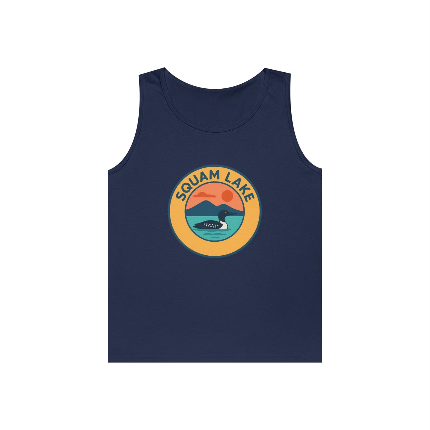 Squam Lake Vintage Unisex Heavy Cotton Tank Top, Summer Shirt, Lake Apparel, Outdoor Activity, Gift for Nature Lovers