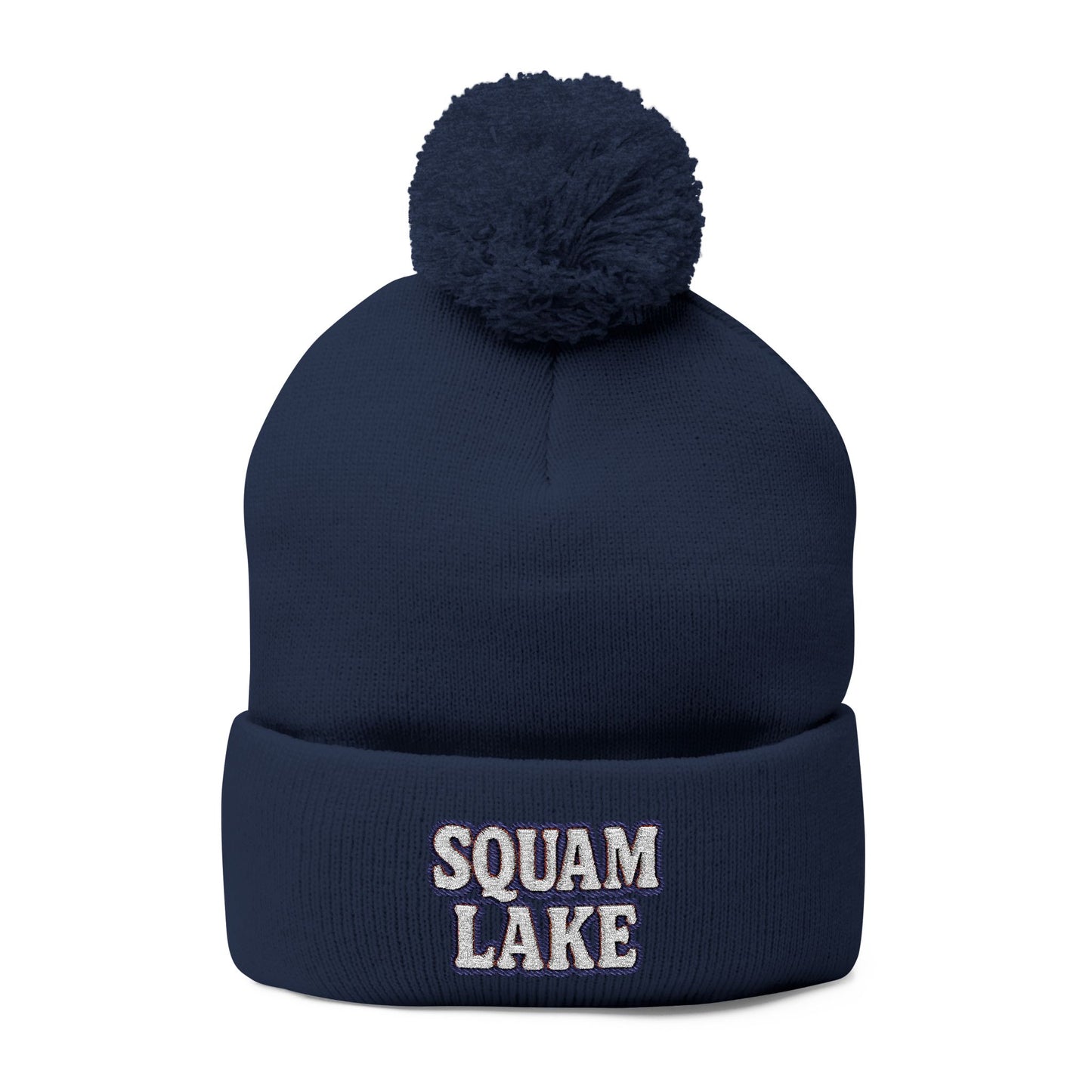 Squam Lake Pom-Pom Knit Cap (Embroidery)