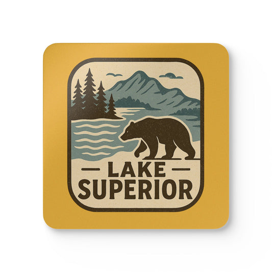 Lake Superior Rustic Cork Coaster Set, Nature Decor, Coasters, Cabin Decor, Gift for Homeowners, Scenic Coasters
