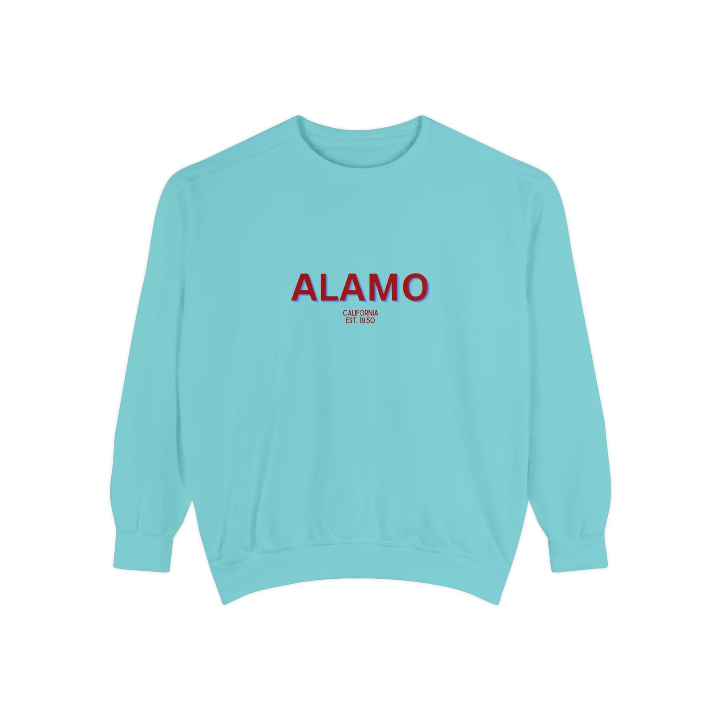 Alamo Unisex Garment-Dyed Sweatshirt | Cozy Fashion, Perfect for Casual Outings, Gifts, Fall & Winter Style, Everyday Comfort
