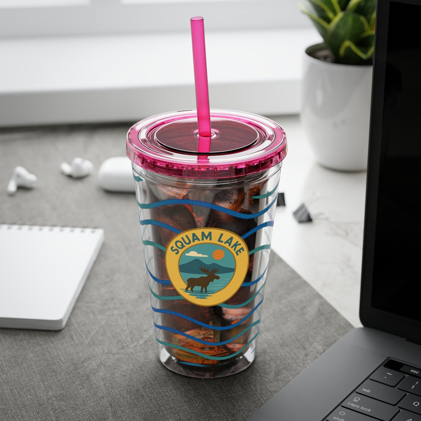 Sunsplash Tumbler, 16oz Clear Drink Cup for Outdoor Adventures, Customizable Travel Mug, Perfect for Summer Fun, Eco-Friendly Beverage [...]