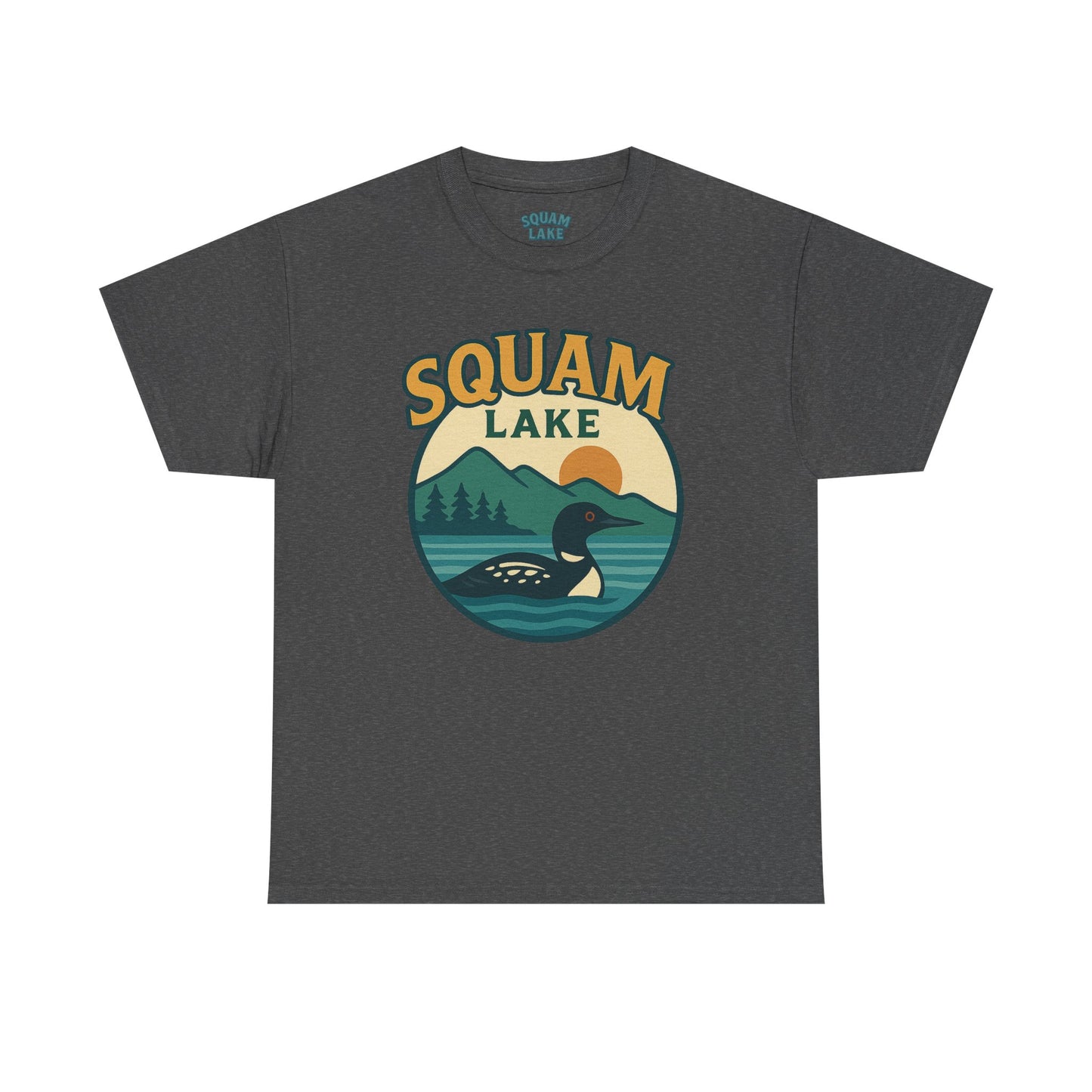 Squam Lake Graphic Tee | Unisex Heavy Cotton T-Shirt, Nature Lover Gift, Lake Adventure Shirt, Outdoor Apparel, Vintage Lake Design