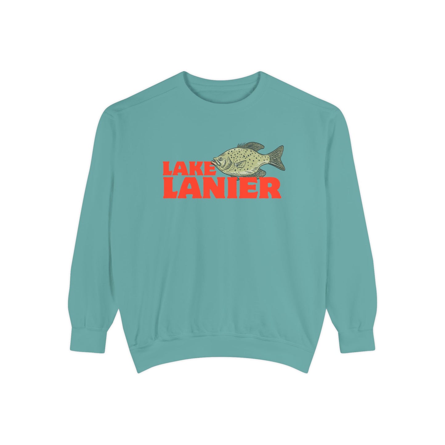 Lake Lanier Fish Sweatshirt | Unisex Garment-Dyed Apparel | Cozy Lake Life Gift, Relaxed Weekend Wear, Fishing Enthusiast Gear