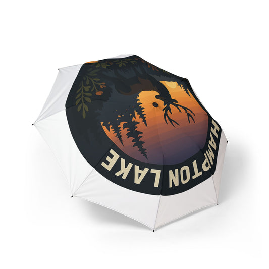 Hampton Lake Semi-Automatic Foldable Umbrella, Travel Umbrella, Outdoor Gear, Gifts for Nature Lovers, Rainy Day Essential