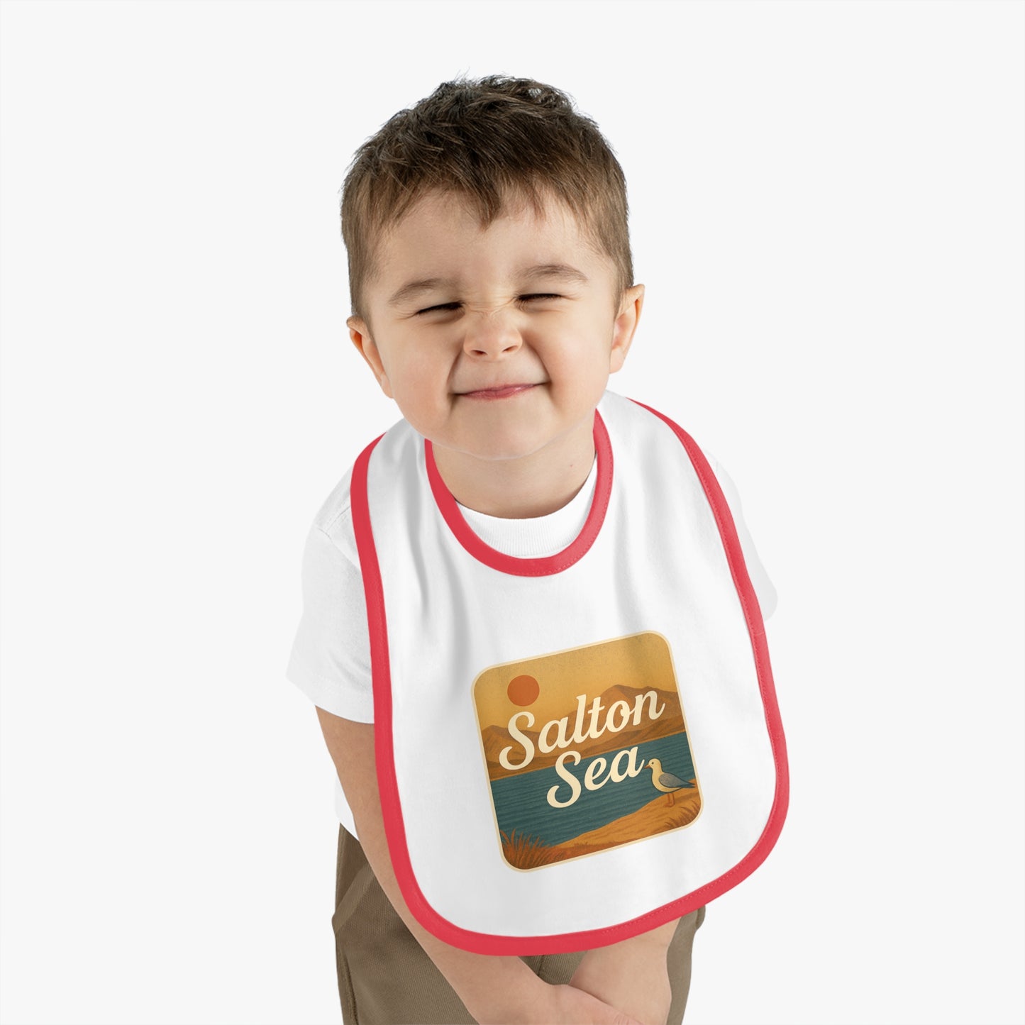 Salton Sea Baby Contrast Trim Jersey Bib