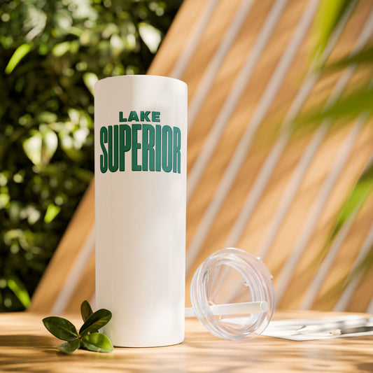 Lake Superior Skinny Tumbler - 20oz Travel Mug, Eco-Friendly Drinkware for Adventurers, Ideal for Camping, Picnics, and Daily Hydration