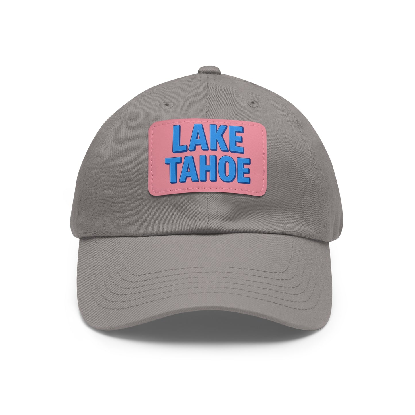 Lake Tahoe Dad Hat with Leather Patch (Rectangle)