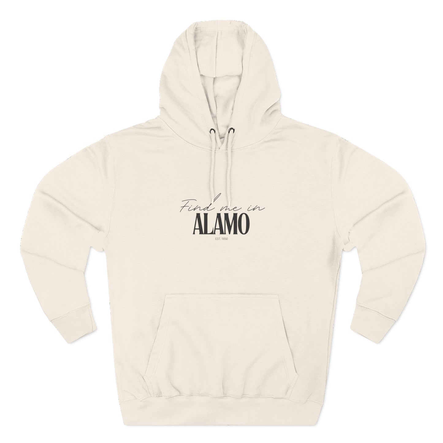 Alamo Stylish Three-Panel Fleece Hoodie for Everyday Comfort, Personalized Gift, Casual Wear, Unisex Hoodie, Cozy Fashion
