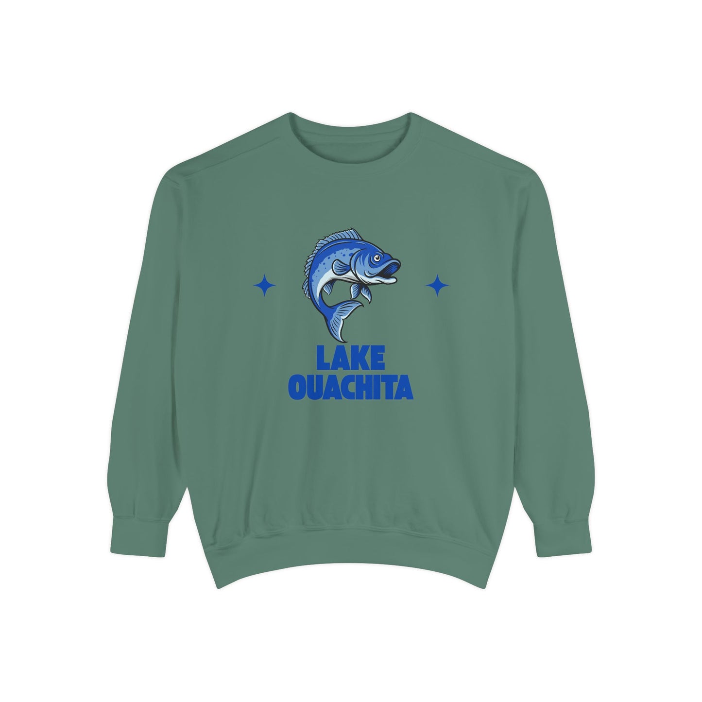Lake Ouachita Fish Design Unisex Sweatshirt | Cozy Fishing Apparel, Casual Wear, Gift for Anglers, Lake Day Outfit, Nature Lovers Sweatshirt