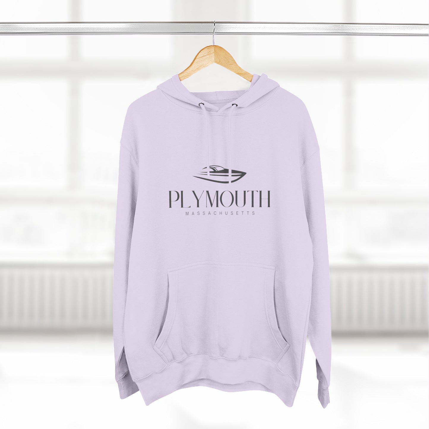 Plymouth Stylish Three-Panel Fleece Hoodie for Cozy Days, Casual Wear, Warm Layering, Gift for Him or Her
