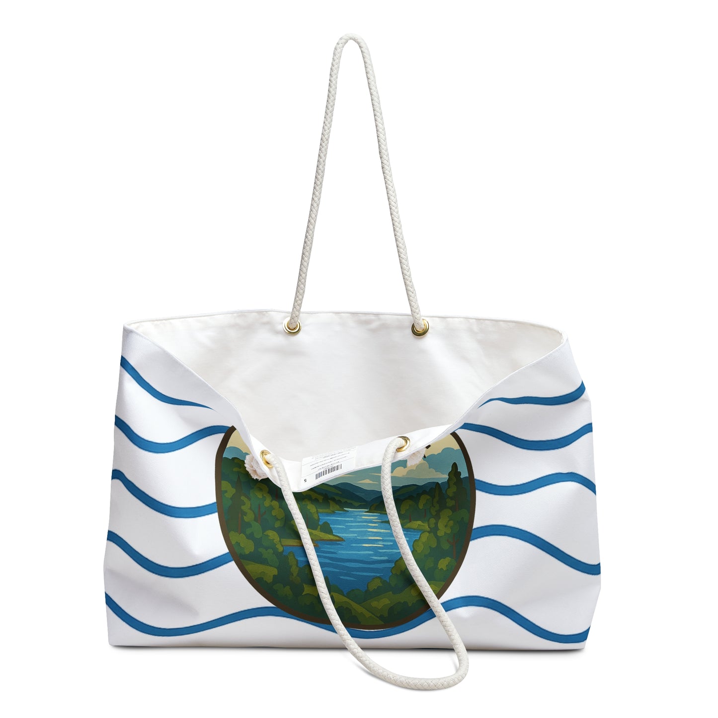 Seneca Lake Weekender Bag White | Travel Tote, Beach Bag, Vacation Essentials, Escape Bag, Lake Life Carryall