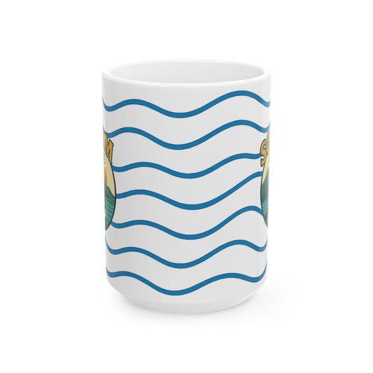 Serene Sunrise Ceramic Mug - Perfect for Coffee Lovers, Gift for Nature Enthusiasts, Beach Lover's Delight, Ocean Vibes, Relaxation