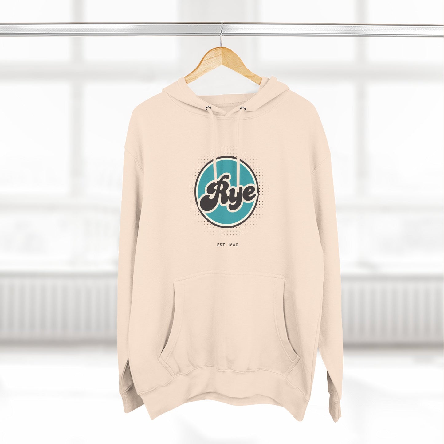 Rye Retro Vibe Hoodie for Casual Days, Streetwear, Unisex Gift, Cozy Layering Apparel